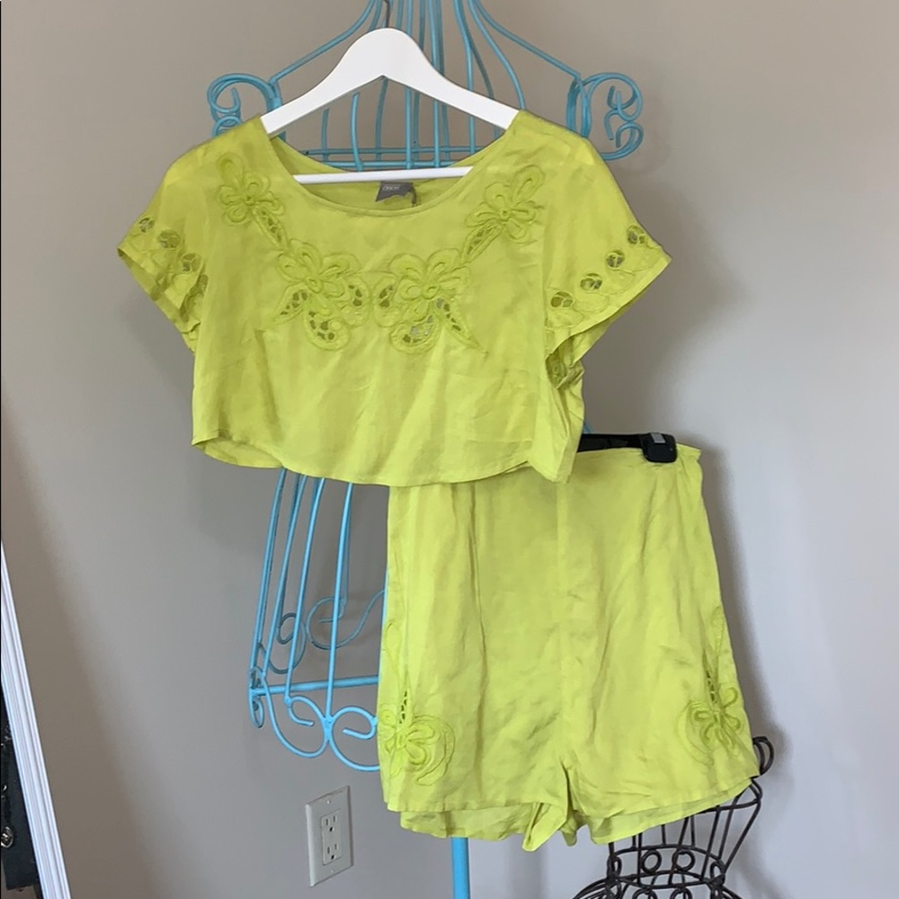 asos yellow/green matching set